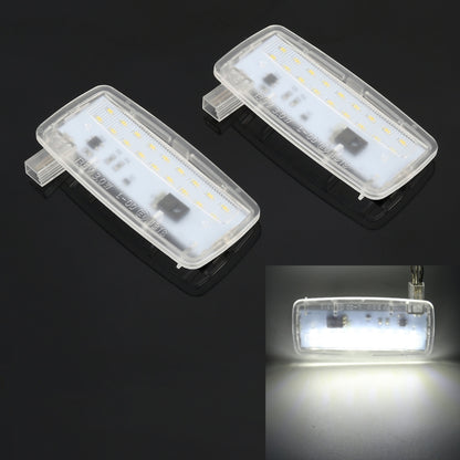 2 PCS Car DC12V / 1.5W / 6000K / 100LM LED Vanity Mirror Lamp Makeup Mirror Light with 18 SMD-3014 Lamps for BMW E93, White Light, Makeup Mirror Light