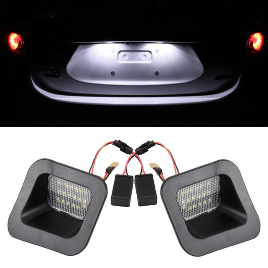 2 PCS DC12V / 2W / 6000K / 120LM Car LED License Plate Light 18LEDs SMD-3528 Lamps for Dodge, White Light, For Dodge
