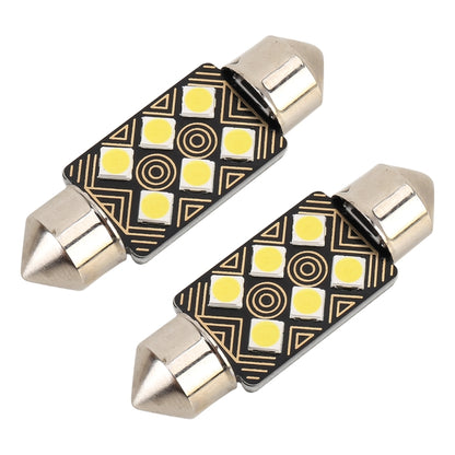 2 PCS 36mm DC12V / 1.5W / 6000K / 110LM 6LEDs SMD-3030 Car Reading Lamp Dome Light, with Decoder, 36mm