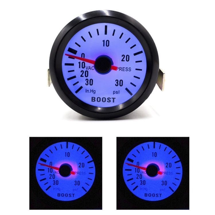 52mm 12V Universal Car Modified LED Blue Light Turbo Boost Gauge, LED Blue Light