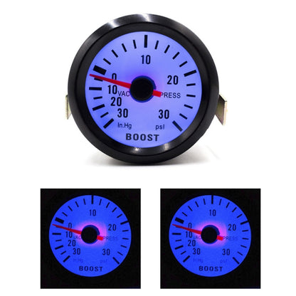 52mm 12V Universal Car Modified LED Blue Light Turbo Boost Gauge, LED Blue Light