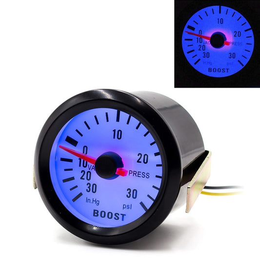 52mm 12V Universal Car Modified LED Blue Light Turbo Boost Gauge, LED Blue Light