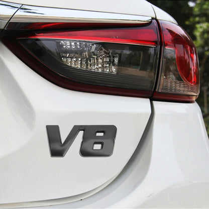 V8 Connect Shape Car Metal Body Decorative Sticker, Size : S, V8 Connect Shape, Size : S (Black)