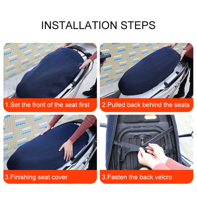 Waterproof Motorcycle Sun Protection Heat Insulation Seat Cover Prevent Bask In Seat Scooter Cushion Protect, Size: M, Length: 60-70cm; Width: 40-45cm, Size: M (Blue), Size: M (Black Red), Size: M (Black Blue), Size: M (Black)
