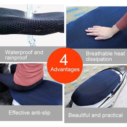 Waterproof Motorcycle Sun Protection Heat Insulation Seat Cover Prevent Bask In Seat Scooter Cushion Protect, Size: L, Length: 70-77cm; Width: 40-50cm, Size: L (Blue), Size: L (Black Red), Size: L (Black Blue), Size: L (Black)