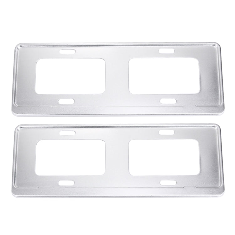2 PCS Car License Plate Magnesium Alloy Bracket Frame Holder Stand Mount(Silver), Magnesium Alloy Bracket