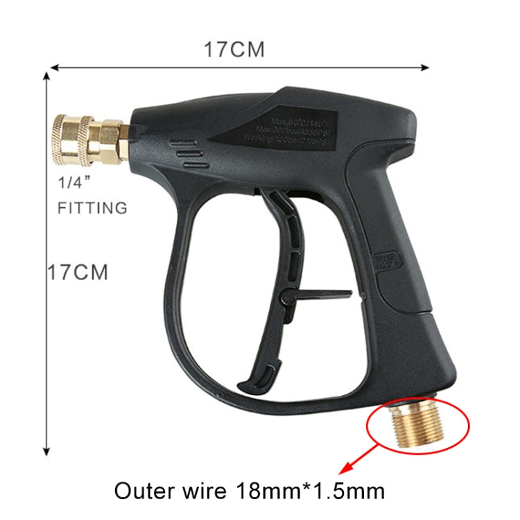 High Pressure Car Wash Foam Gun Soap Foamer Generator Water Sprayer Gun, Outer Wire: 18 x 1.5, Outer Wire: 18 x 1.5
