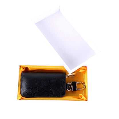 Universal Leather Roots Texture Waist Hanging Zipper Wallets Key Holder Bag (No Include Key)