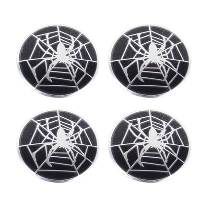 4 PCS Spider Metal Car Sticker Wheel Hub Caps Centre Cover Decoration, Spider