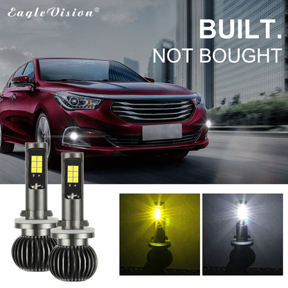 2 PCS EV15 880 / 881 DC9-32V / 6W / IP67 Car LED Double Color Fog Light, Cold White Light  + Amber Light, EV15 880 / 881