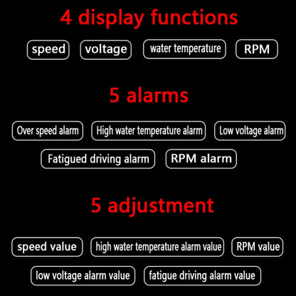 A200 OBD2 3.5 inch Vehicle-mounted Head Up Display Security System, Support Car Speed / Engine Revolving Speed Display / Water Temperature / Voltage, A200