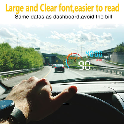 D2500 OBD2+GPS 4 inch Vehicle-mounted Head Up Display Security System, Support Car Speed / Engine Revolving Speed Display / Water Temperature / Battery Voltage / Running Speed & Direction & Distance, D2500