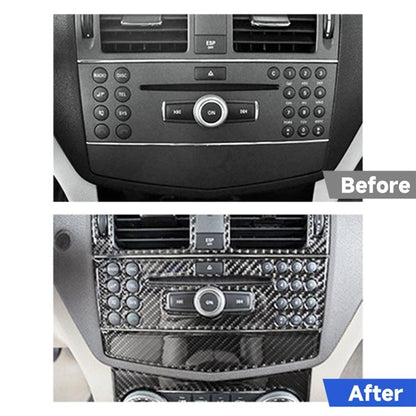 2 PCS Car CD Adjustment Frame Carbon Fiber Decorative Sticker for Mercedes-Benz W204 2007-2010, CD Adjustment Frame (A)