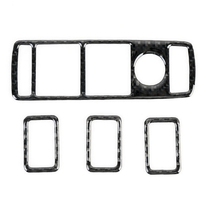 4 PCS Car Window Lift Panel Carbon Fiber Decorative Sticker for Mercedes-Benz W204 2007-2010, Window Lift Panel