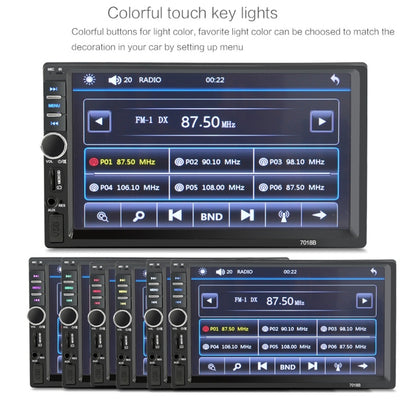 7018B 7.0 inch HD Touch Screen Dual DIN Car Radio Bluetooth Stereo MP3 / MP4 / MP5 Player with Remote Control, with Rearview Camera, 6800 Module, Support  FM / TF Card / USB Flash Disk, 7018B