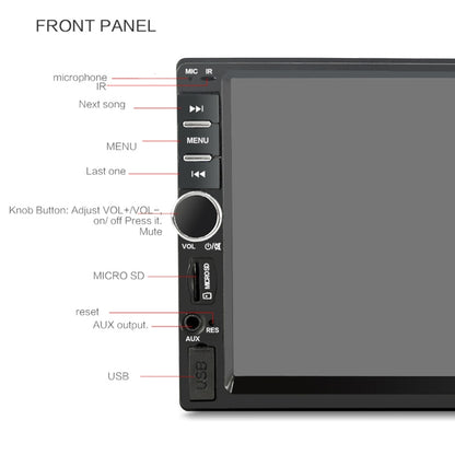 7018B 7.0 inch HD Touch Screen Dual DIN Car Radio Bluetooth Stereo MP3 / MP4 / MP5 Player with Remote Control, with Rearview Camera, 6800 Module, Support  FM / TF Card / USB Flash Disk, 7018B