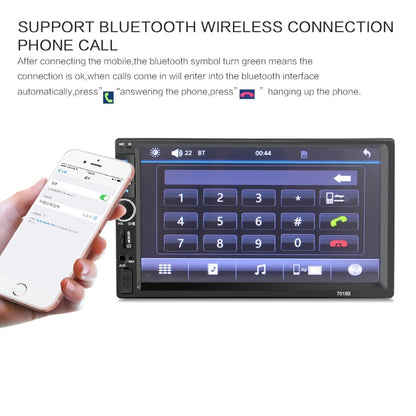 7018B 7.0 inch HD Touch Screen Dual DIN Car Radio Bluetooth Stereo MP3 / MP4 / MP5 Player with Remote Control, with Rearview Camera, 6800 Module, Support  FM / TF Card / USB Flash Disk, 7018B