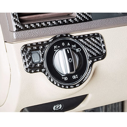 3 PCS Car Headlight Switch Panel Carbon Fiber Decorative Sticker for Mercedes-Benz W204 2007-2013, Headlight Switch Panel