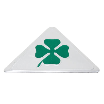 Four Leaf Clover Herb Luck Symbol Aluminum Slim Triangle Badge Emblem Labeling Sticker Styling Car Dashboard  Decoration, Four Leaf Clover 1, Four Leaf Clover 2
