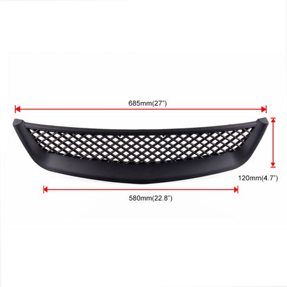 Car Front Racing Front Grille Grid ABS Insect Net for Honda Civic 2001-2003, For Honda Civic 2001-2003