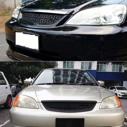 Car Front Racing Front Grille Grid ABS Insect Net for Honda Civic 2001-2003, For Honda Civic 2001-2003