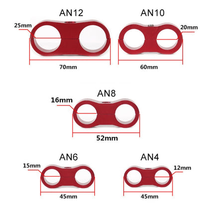 AN4 Automotive 2-hole High Pressure Tubing Fixing Clip Car Tubing Clamp Aluminum Alloy Clip Tubing Separator, Random Color Delivery , AN4