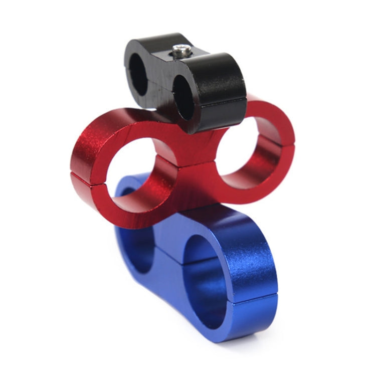 AN12 Automotive 2-hole High Pressure Tubing Fixing Clip Car Tubing Clamp Aluminum Alloy Clip Tubing Separator, Random Color Delivery, AN12
