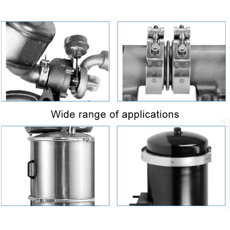 2.5 inch Car Turbo Exhaust Downpipe V-Band Clamp Stainless Steel 304 Flange Clamp, 2.5 inch V-Band Clamp