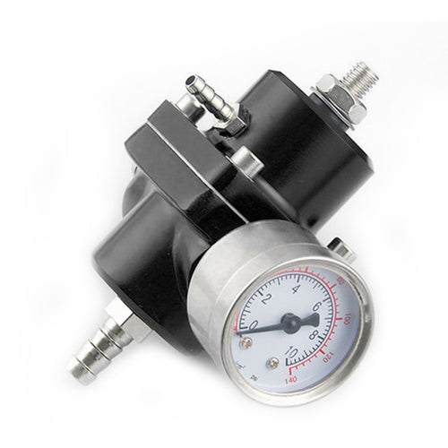 0-140PSI Universal Car Fuel Pressure Regulator with Gauge Adjustable Oil Pressure Regulator, 0-140PSI
