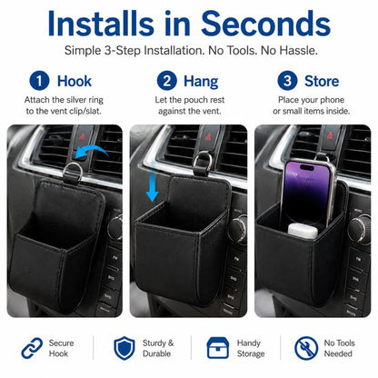 Car Air Vent Mobile Cellphone Pocket Bag Pouch Box Storage Organizer Carrying Case