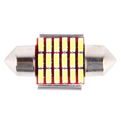 2 PCS DC 12V 3W 31MM Bicuspid Car Door Lamps Registration Mark light Dashboard Dome Door Lights LED Reading Lamp with 18 LED SMD 3014 Lights White, 31MM