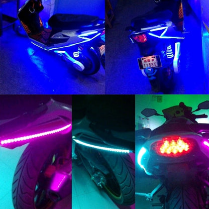 5 PCS Flow Style 45 LED 3528 SMD Waterproof Flexible Car Strip Light for Car Decoration, DC 12V, Length: 90cm, 90cm White, 90cm Yellow, 90cm Blue, 90cm Pink, 90cm Green, 90cm Ice blue, 90cm Red