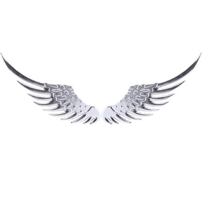 3D Angel Wing Metal Sticker Decal Auto Car Emblem Decal Decoration Color Silver, Angel Wing