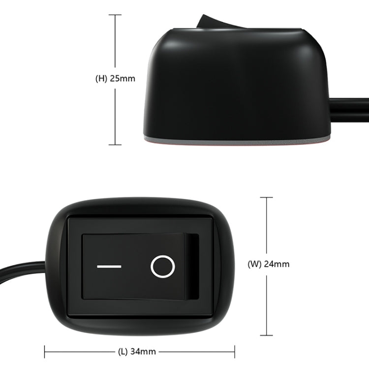 0.5m Jtron Car DIY Switch Drop Button Switch off / on DC 12 V for Fog Lights, DRL, LED Strips, 0.5m