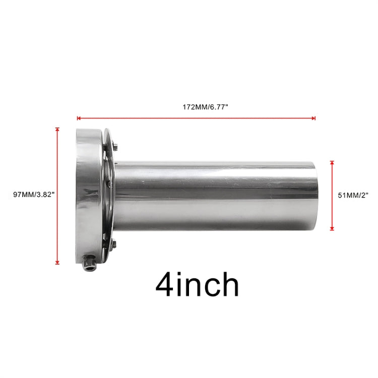 4 inch Universal Car 304 Stainless Steel Exhaust Pipe Muffler Unadjustable Tail Muffler Tip , 4 inch Unadjustable