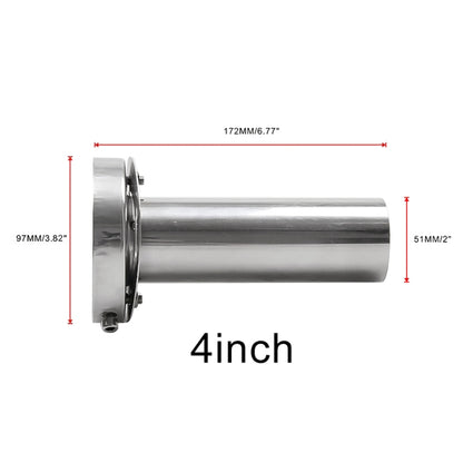 4 inch Universal Car 304 Stainless Steel Exhaust Pipe Muffler Unadjustable Tail Muffler Tip , 4 inch Unadjustable