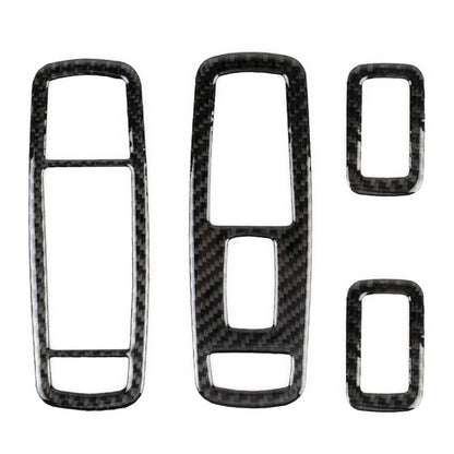 4 PCS Car Window Lift Switch Panel Carbon Fiber Decorative Sticker for Jeep Grand Cherokee, Window Lift Switch