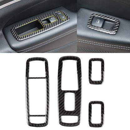4 PCS Car Window Lift Switch Panel Carbon Fiber Decorative Sticker for Jeep Grand Cherokee, Window Lift Switch