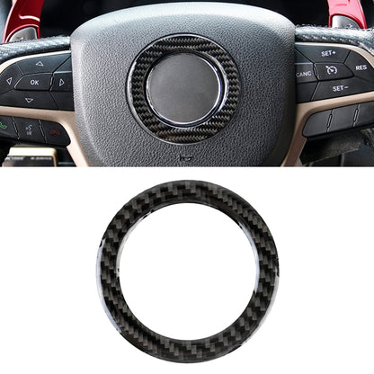Car Steering Wheel Carbon Fiber Decorative Sticker for Jeep Grand Cherokee 2011-2018, Steering Wheel