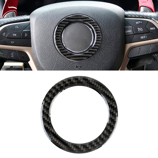 Car Steering Wheel Carbon Fiber Decorative Sticker for Jeep Grand Cherokee 2011-2018, Steering Wheel