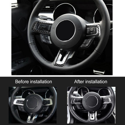 3 PCS Car Steering Wheel Button Decorative Sticker for Ford Mustang 2015-2020, Steering Wheel Button