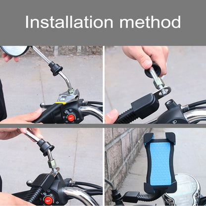 Universal 360 Degrees Free Rotation ABS Motorcycle Phone Bracket Mountain Bike Navigation Bracket GPS/Mobile Holder for 3.5-6.5 inch Mobile Phone