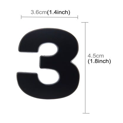 Car Vehicle Badge Emblem 3D Number One Self-adhesive Sticker Decal, Size: 3.6*4.5*0.5cm, 3, 4, 5, 6, 7, 8, 1, 2