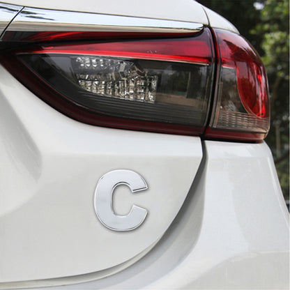 Car Vehicle Badge Emblem 3D English Letter Self-adhesive Sticker Decal, Size: 4.5*4.5*0.5cm, E, A, K, Z, C