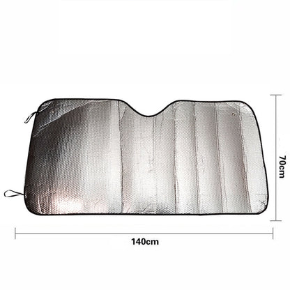 Silver Aluminum Foil Sun Shade Car Windshield Visor Cover Block Front Window Sunshade UV Protect, Size: 140 x 70cm, 140 x 70cm