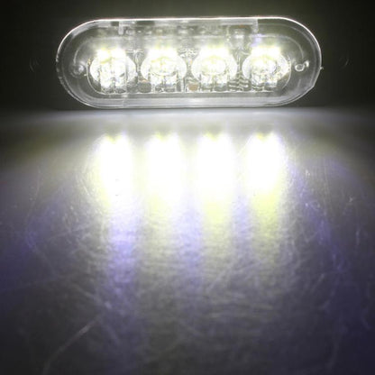 DC 12V-24V 2W 4LEDs SMD-2835 Lamps 17 Flash Patterns 3 Lines Car Flash Lamp Waterproof Car Truck Emergency Strobe Flash Warning Light, Cable Length: 90cm, 4LEDs