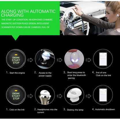 A8 3 in 1 Bluetooth Earphone & Safety Hammer & Car Charger, Support Hands-free Call & USB Quick Charger Function, A8