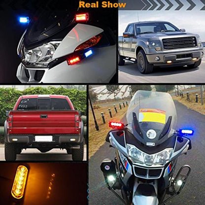 DC 12V-24V 2W 12LEDs SMD-2835 Lamps 17 Flash Patterns 3 Lines Car Flash Lamp Waterproof Car Truck Emergency Strobe Flash Warning Light, Cable Length: 90cm, 12LEDs