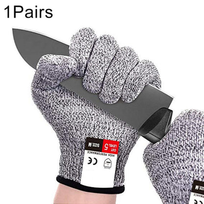 A Pair Cut-resistant Gardening Gloves HPPE Food-grade 5-Level Anti-cutting Anti-wear Safety Working Gloves, Size: L, Length: 24cm, Size: L/Black, Size: L/White