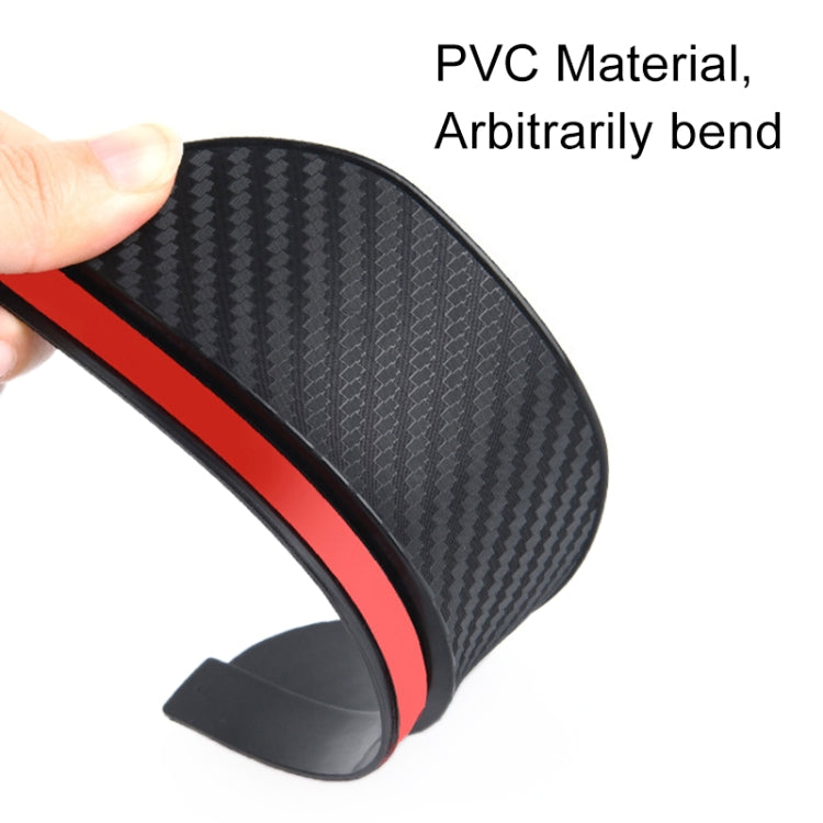 1 Pair Drill Pattern Pure Black Universal Car Rearview Mirror Rain Blades Car Back Mirror Eyebrow Rain Cover, Pure Black